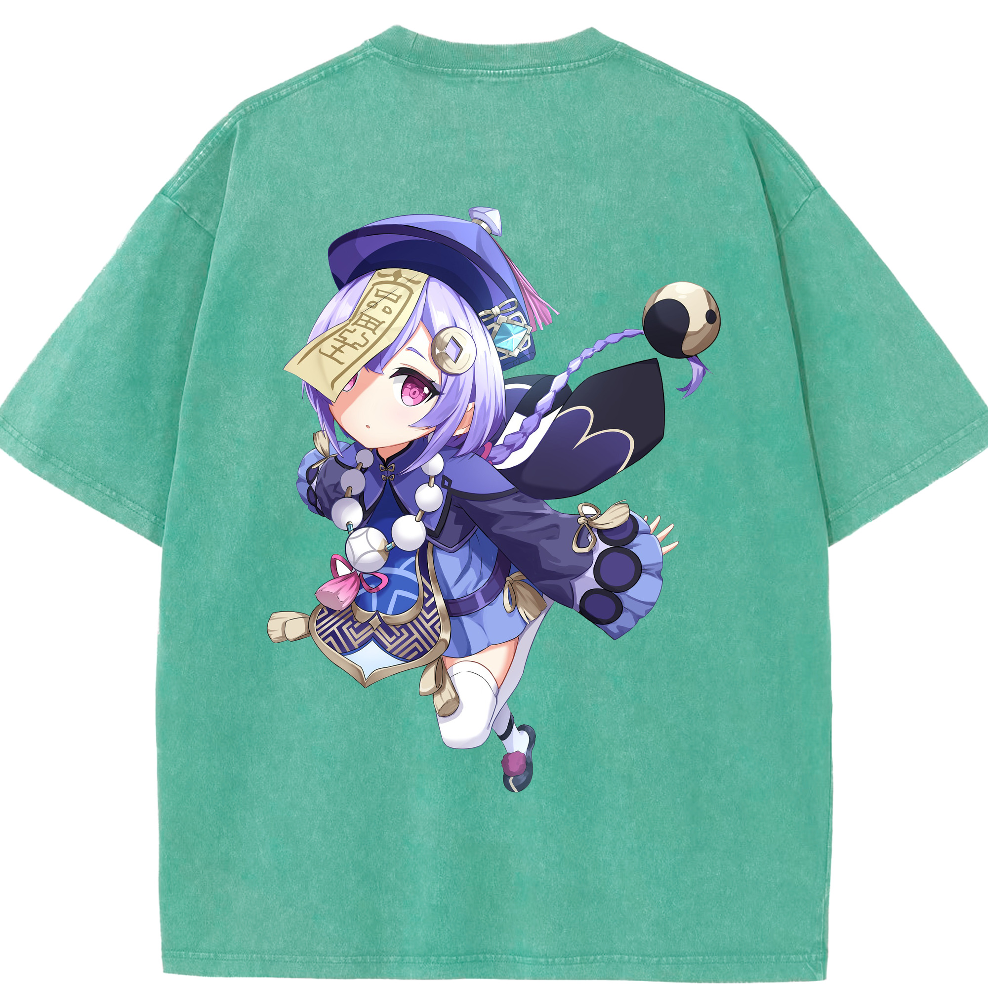 げんし神 七七 なな  genshin Nana 綿100% ヴィンテージ風 半袖Tシャツ（背面プリント）